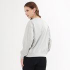 Women's Light Grey Crew Neck Casual Sweatshirt, Melange Light Grey, small image number null
