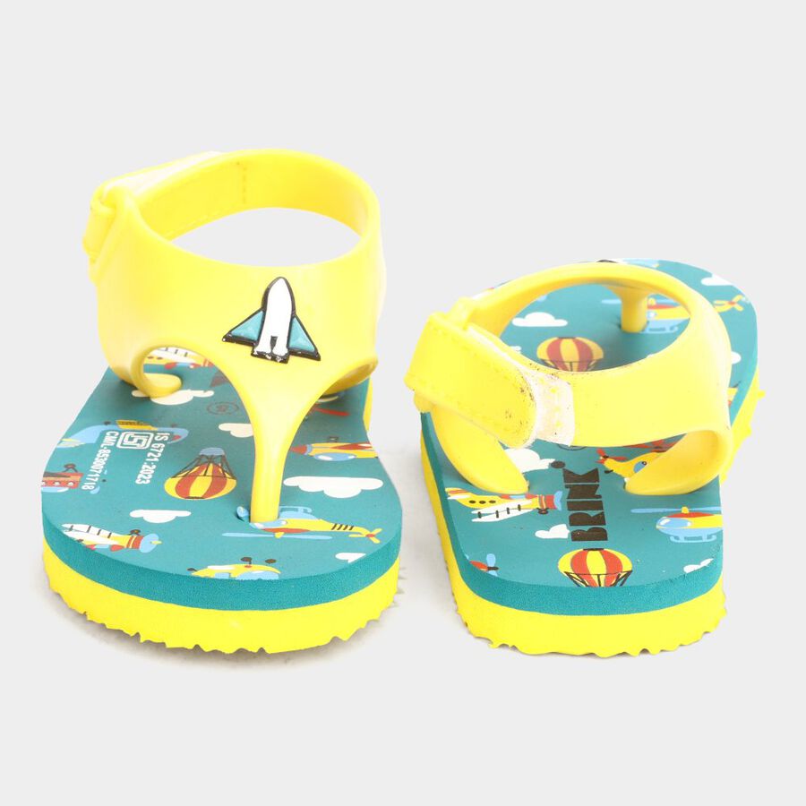 Kids Printed Slippers, Yellow, large image number null