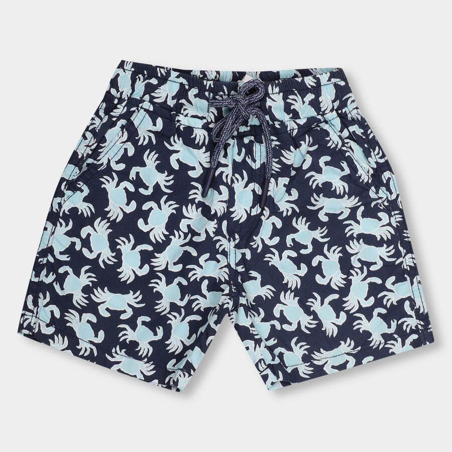 Boys' 100% Cotton Bermudas, नेवी ब्लू, large image number null