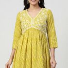 Women's Green Cotton Ethnic Set, Light Green, small