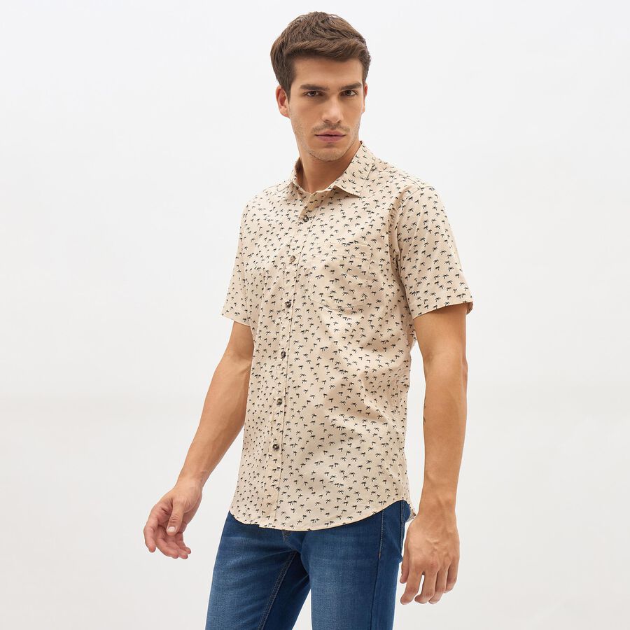 Men's 100% Cotton Casual Shirt , Beige, large image number null