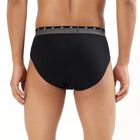 Men's Jet Black Regular Fit Sports Waistband Briefs, Black, small image number null