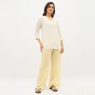 Women's Bright Yellow Tie-Dye Wide-Leg Cotton Palazzos, Mustard, small image number null