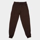 Girls Brown Jogger Heart Printed Pyjama, Brown, small
