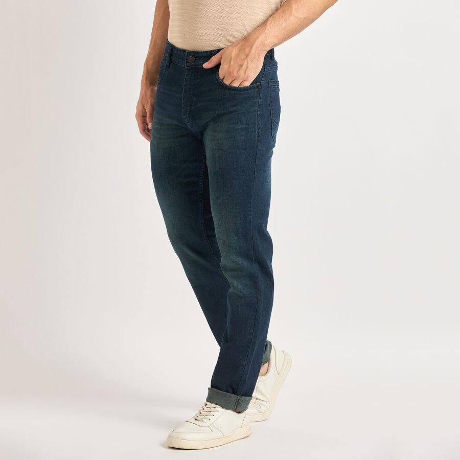 Men's Slim Fit Jeans , गहरा नीला, large image number null