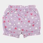 Girls' Lavender Regular Fit Heart Print Bloomer, Lilac, small