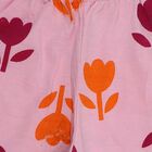 Girls' Pink Regular-fit Floral Printed Pyjama, हल्का गुलाबी, small