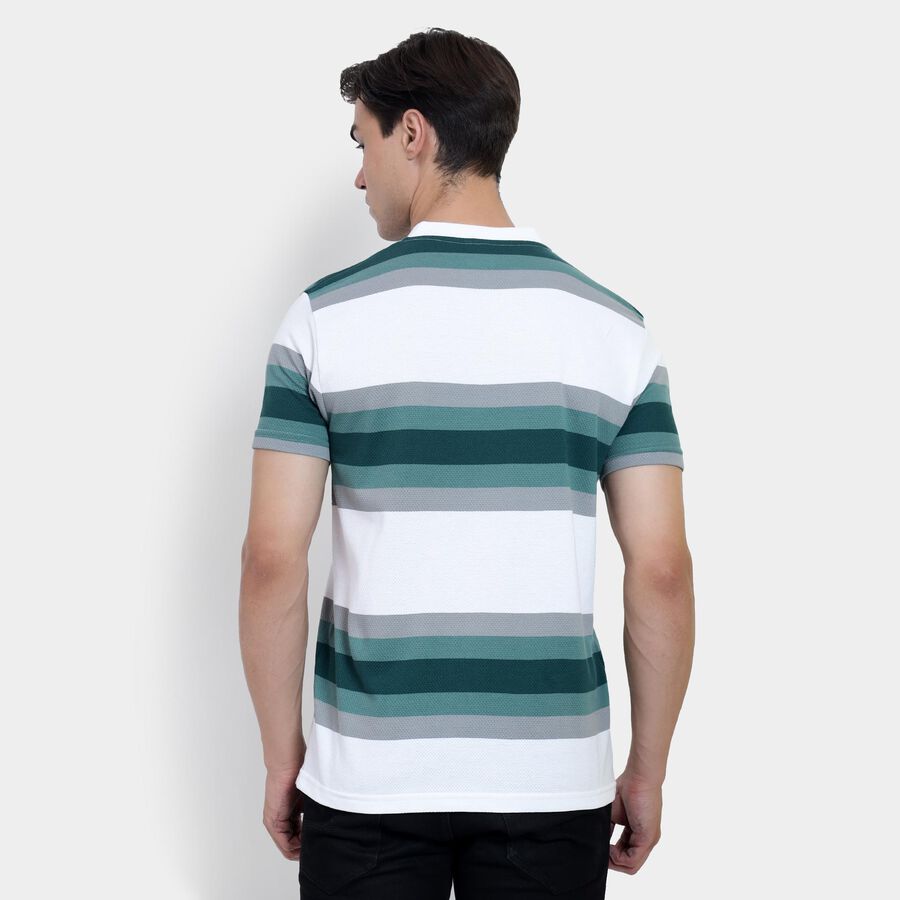 Men's Henley Half Sleeves T-Shirt , White, large image number null
