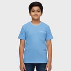Boys Midnight Blue Cotton Round Neck Casual Half Sleeve T-Shirt, Mid Blue, small