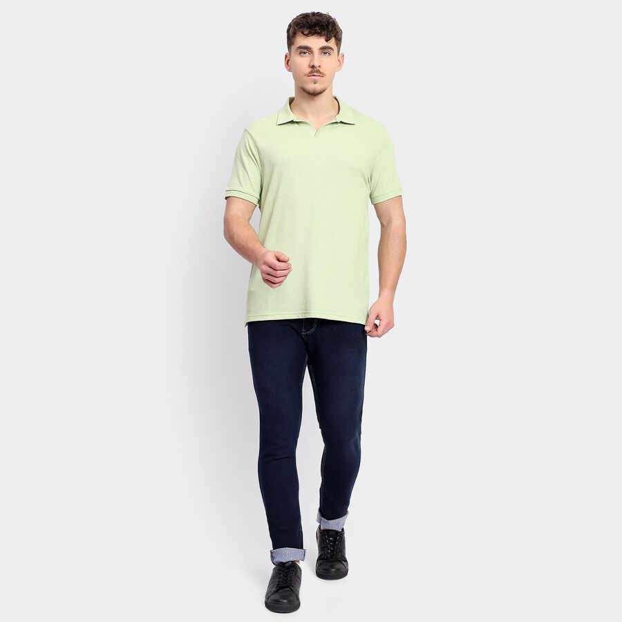 Men's Collared Half Sleeves T-Shirt , हल्का हरा, large image number null