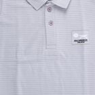 Boys' Light Blue Cotton Polo Neck Striped T-Shirt, हल्का नीला, small