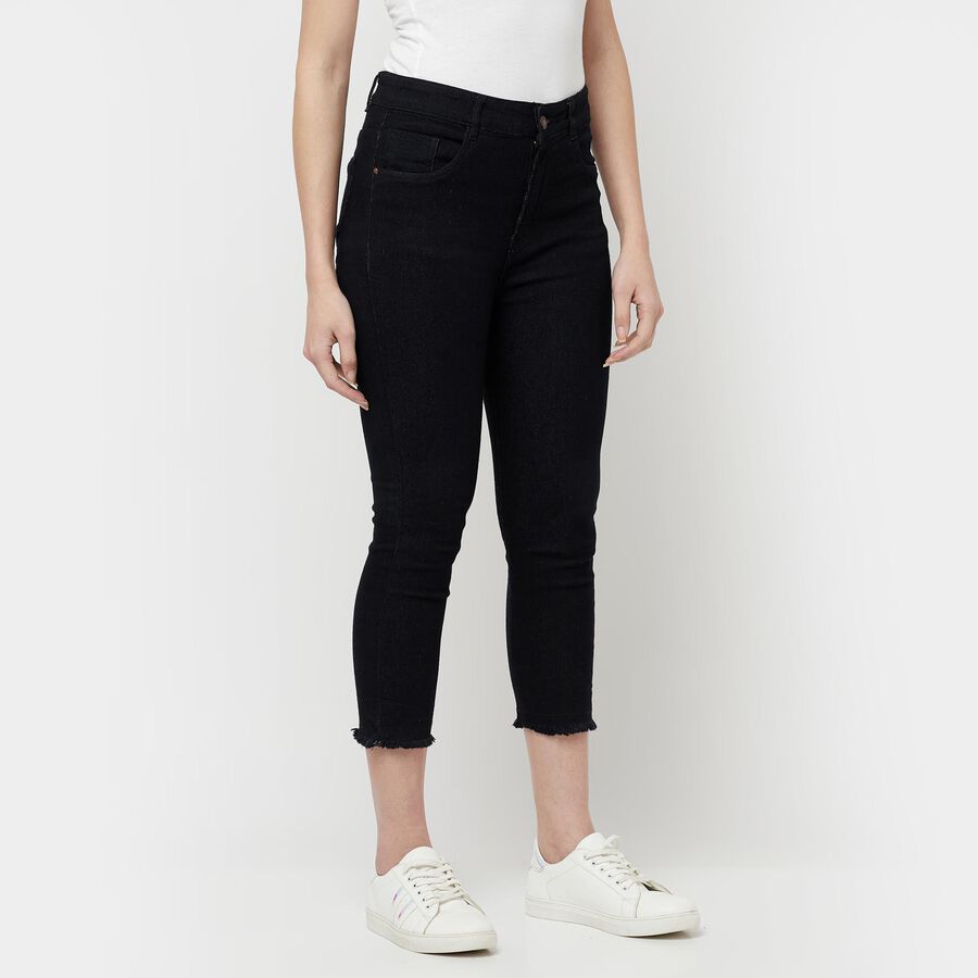 Bleached High Rise Skinny Jeans, Black, large image number null