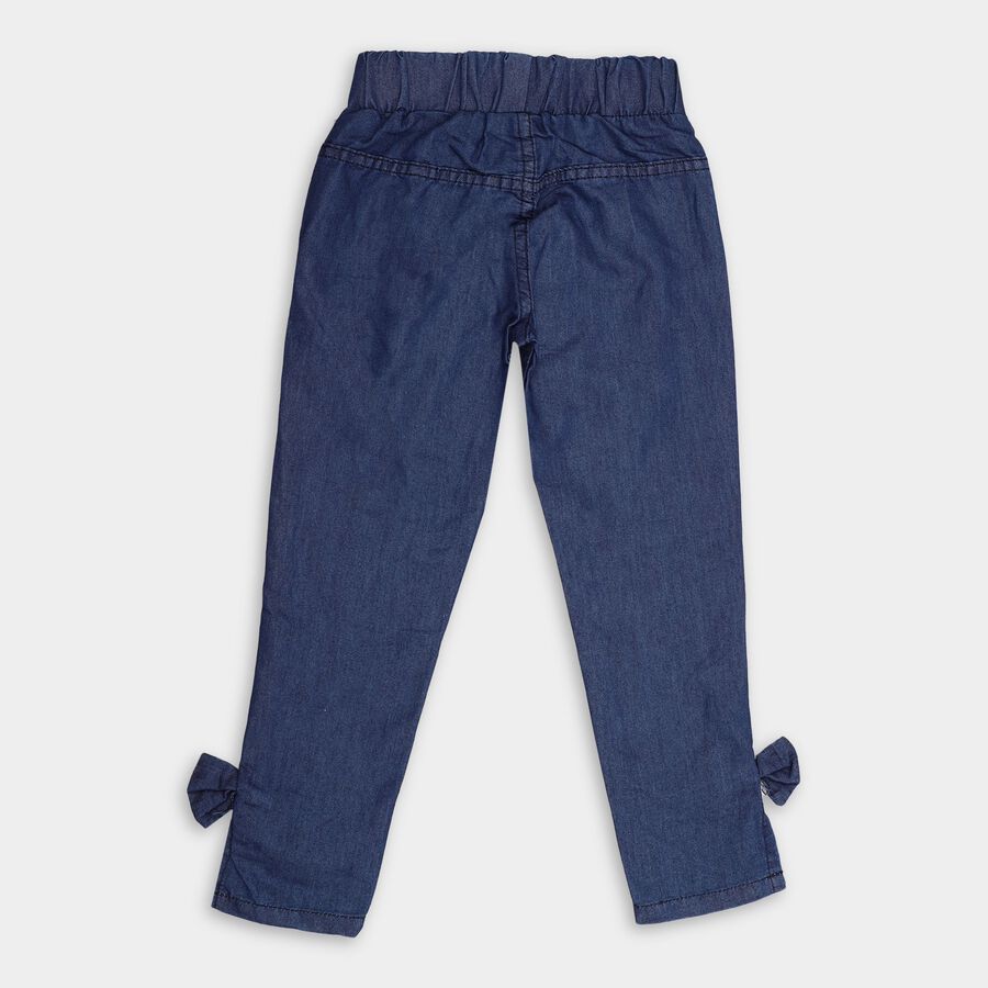 Girl's Basic Slim Dark Blue Jeans, Dark Blue, large image number null
