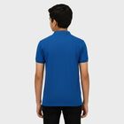 Boys Midnight Blue Cotton Crew Neck Casual Half Sleeve T-Shirt, Mid Blue, small