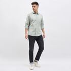 Men's Light Sage Green Cotton Full Sleeve Classic Collar Shirt, Light Green, small image number null