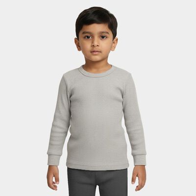 Boys Light Grey Round Neck Thermal