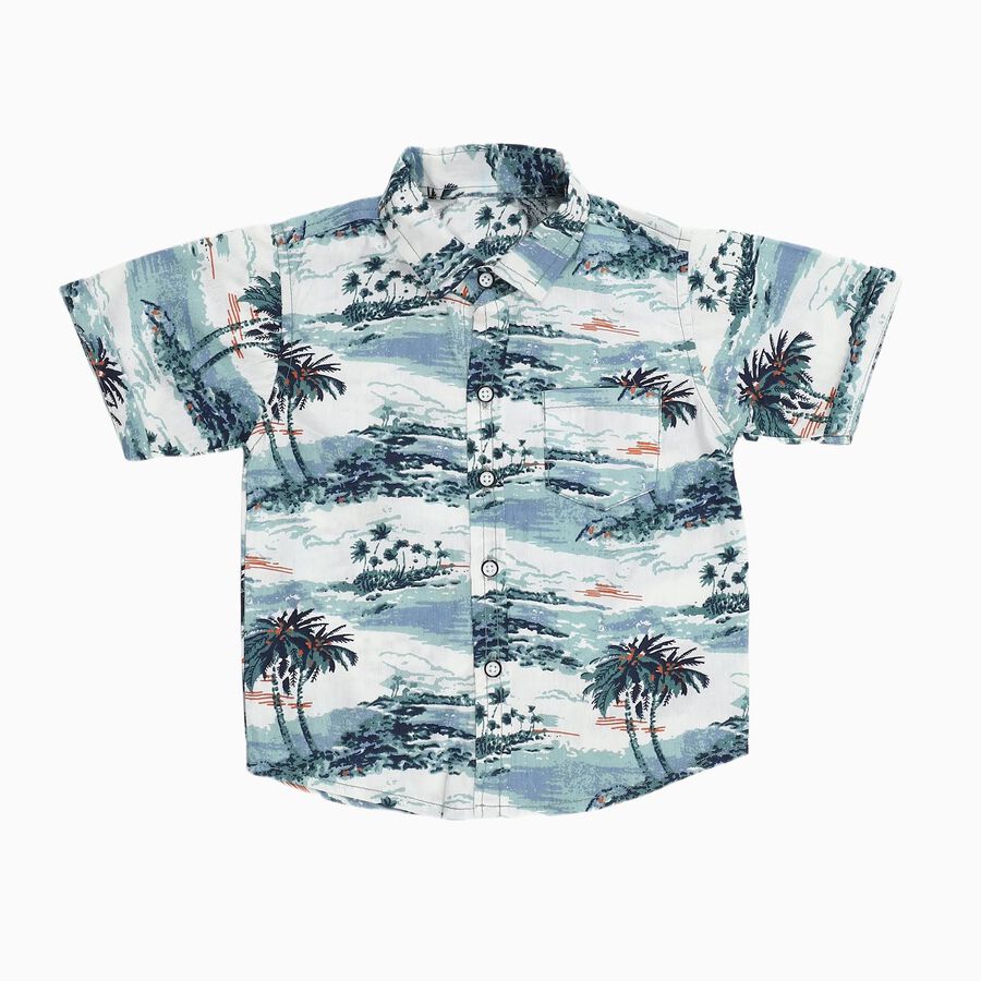 Infants White Cotton Half Sleeve Classic Casual Shirt, सफ़ेद, large