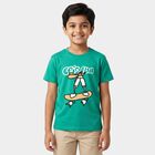 Boys Green Crew Neck Regular Boys T-Shirt, Dark Green, small