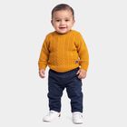 Infants Yellow Crew Neck Pullover, पीला, small