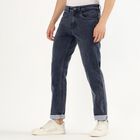 Men's Washed Indigo Slim Fit Jeans, Dark Blue, small