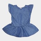 Infants Round Neck Frock, Light Blue, small image number null