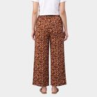 Women Brown Wide Leg Printed Trousers, भूरा, small