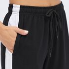 Women's Jet Black Regular Fit Side-Striped Track Pants, Black, small image number null
