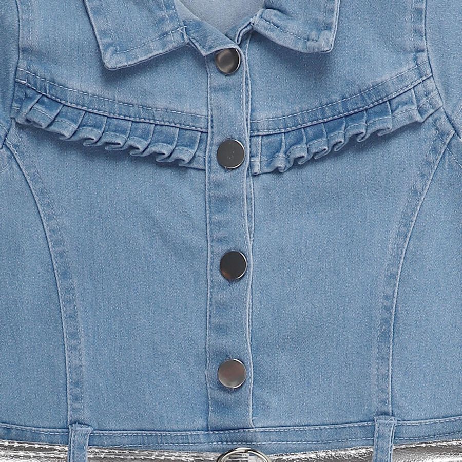 Girls' Frock, हल्का नीला, large