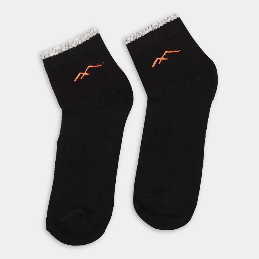 Men's Socks (Pack of 3), काला, large