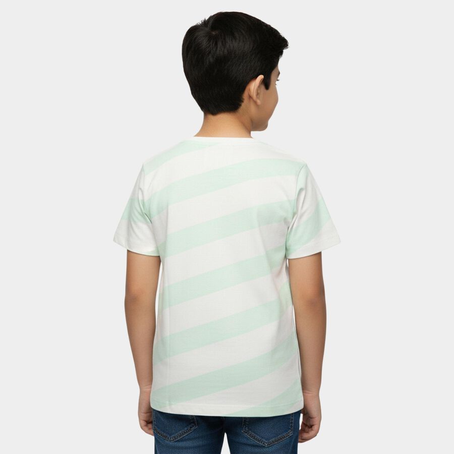 Boys' Half Sleeves T-Shirt, हल्का हरा, large