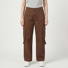 Women's Brown Regular Fit Cotton Jeans, Brown, small