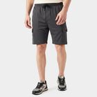 Men's Grey Regular Fit Athletic Bermuda Shorts, गहरा ग्रे, small