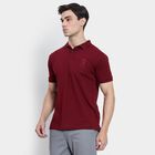 Men's Collared Half Sleeves T-Shirt , वाइन, small image number null