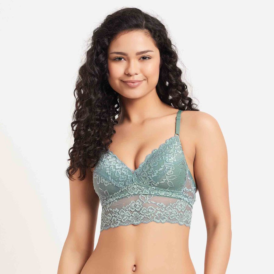 Full Lace Padded Bra, Olive, large image number null