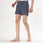 Men's Navy Checked Inner Elastic Boxers, Mid Blue, small image number null
