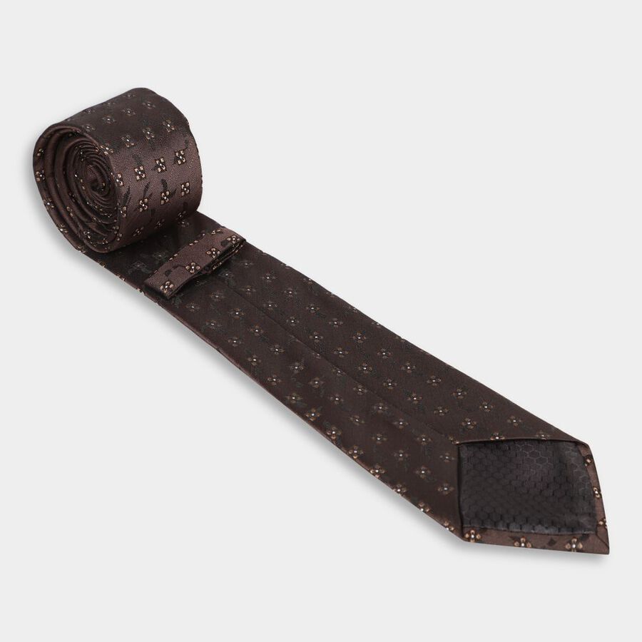 Men's Tie, भूरा, large