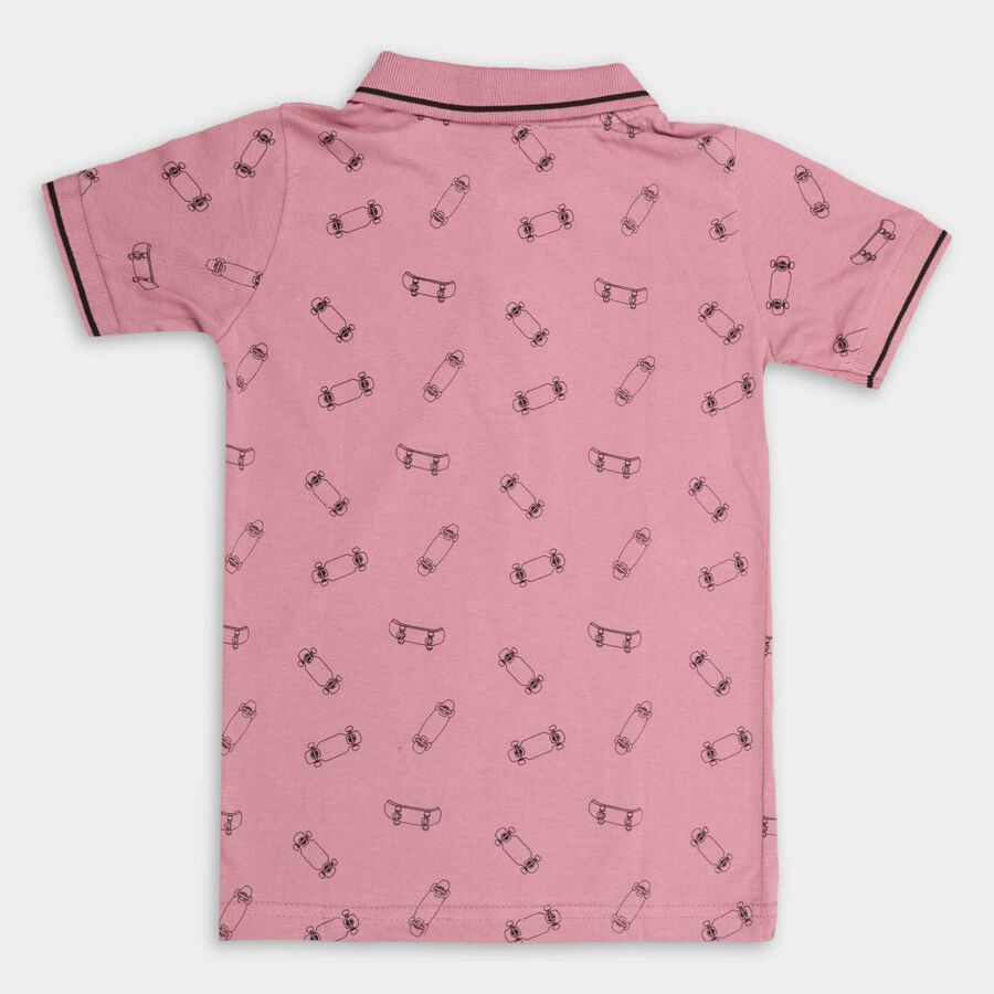 Boys' Cotton Half Sleeves T-Shirt, गुलाबी, large image number null