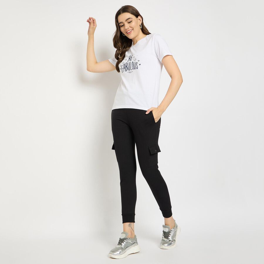 Ladies' Round Neck T-Shirt, सफ़ेद, large image number null