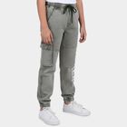 Boys' Olive Green Jogger Fit Cargo Printed Jeans, Olive, small