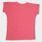 Girls' Bright Pink Cotton Crew Neck Short Sleeve T-Shirt, Pink, small image number null