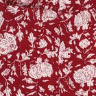 Girls Deep Crimson Red Viscose Floral Printed Kurta and Pant Fusion Set, Wine, small image number null