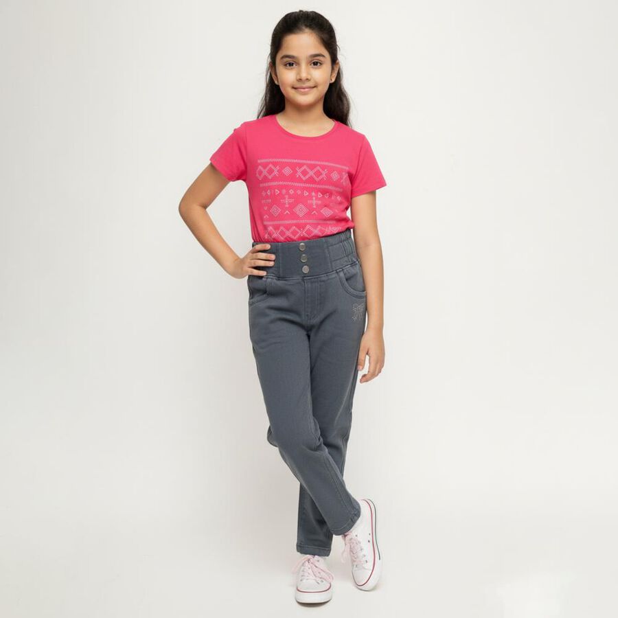 Girls' Jeans, हल्का ग्रे, large image number null