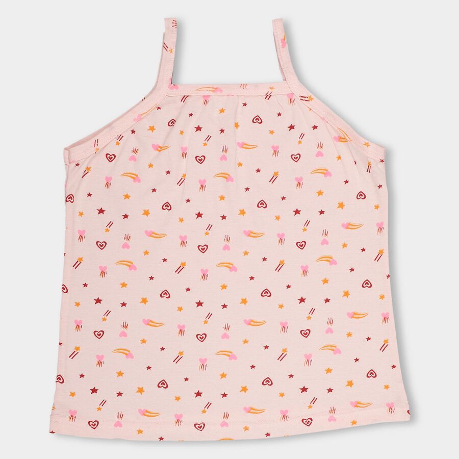 Girls' Pastel Pink Cotton Square Neck Casual Vest, Lilac, large image number null
