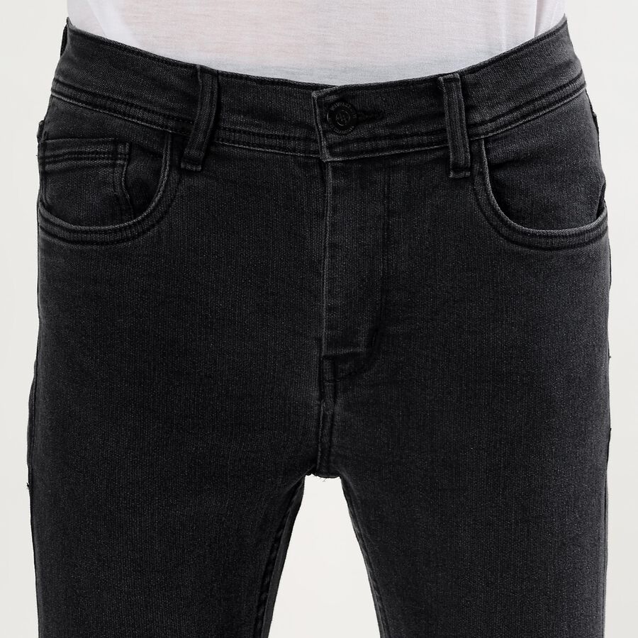 Men's Charcoal Black Skinny Fit Classic Jeans, Dark Grey, large image number null