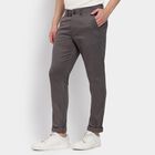 Men's Slim Fit Casual Trousers, हल्का ग्रे, small image number null