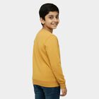 Boys Mustard Crew Neck Graphic Print Sweatshirt, मस्टर्ड, small image number null