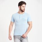 Solid Henley T-Shirt, Light Blue, small image number null