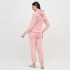 Women's Soft Pink Textured Fleece Hooded Pyjama, Light Pink, small image number null