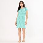 Women's Mint Green Round Neck Casual Nighty, हल्का हरा, small