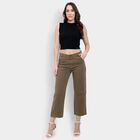 Ladies' 100% Cotton Trousers, Olive, small